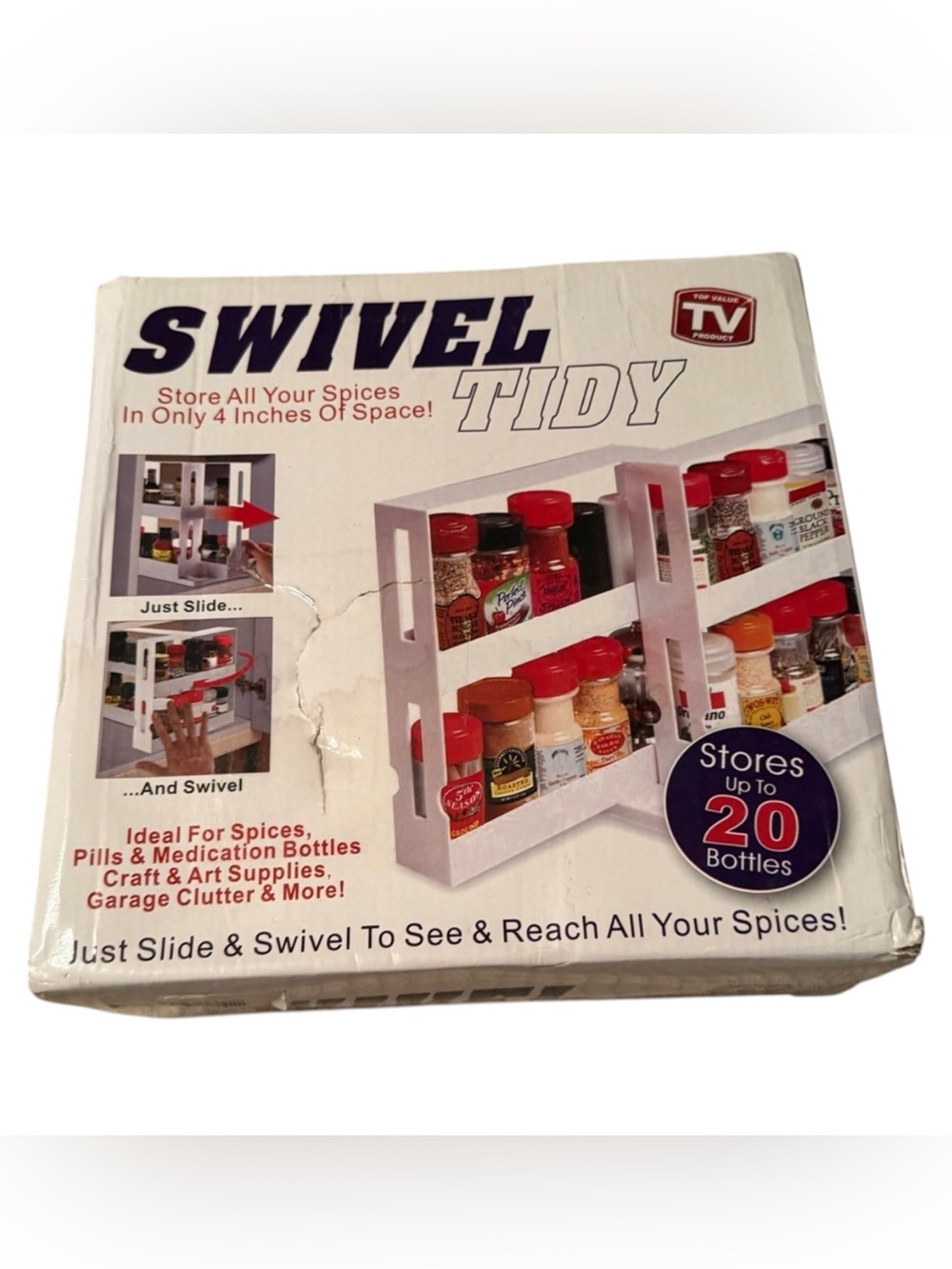 Swivel Tidy Spice Rack Organizer - White